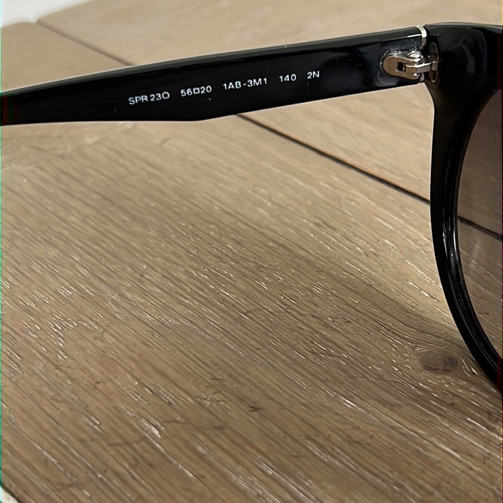 Authentic Prada SPR 230 black silver signature cat eye sunglasses W/box 56/20 - Picture 12 of 17